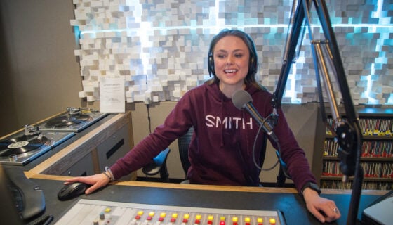A student works at Quigley Records.