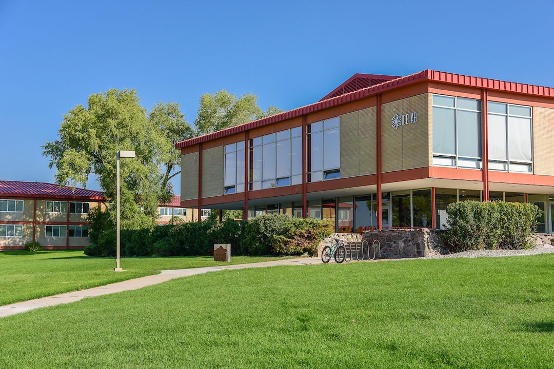 The Escalante Complex in view on a sunny day.