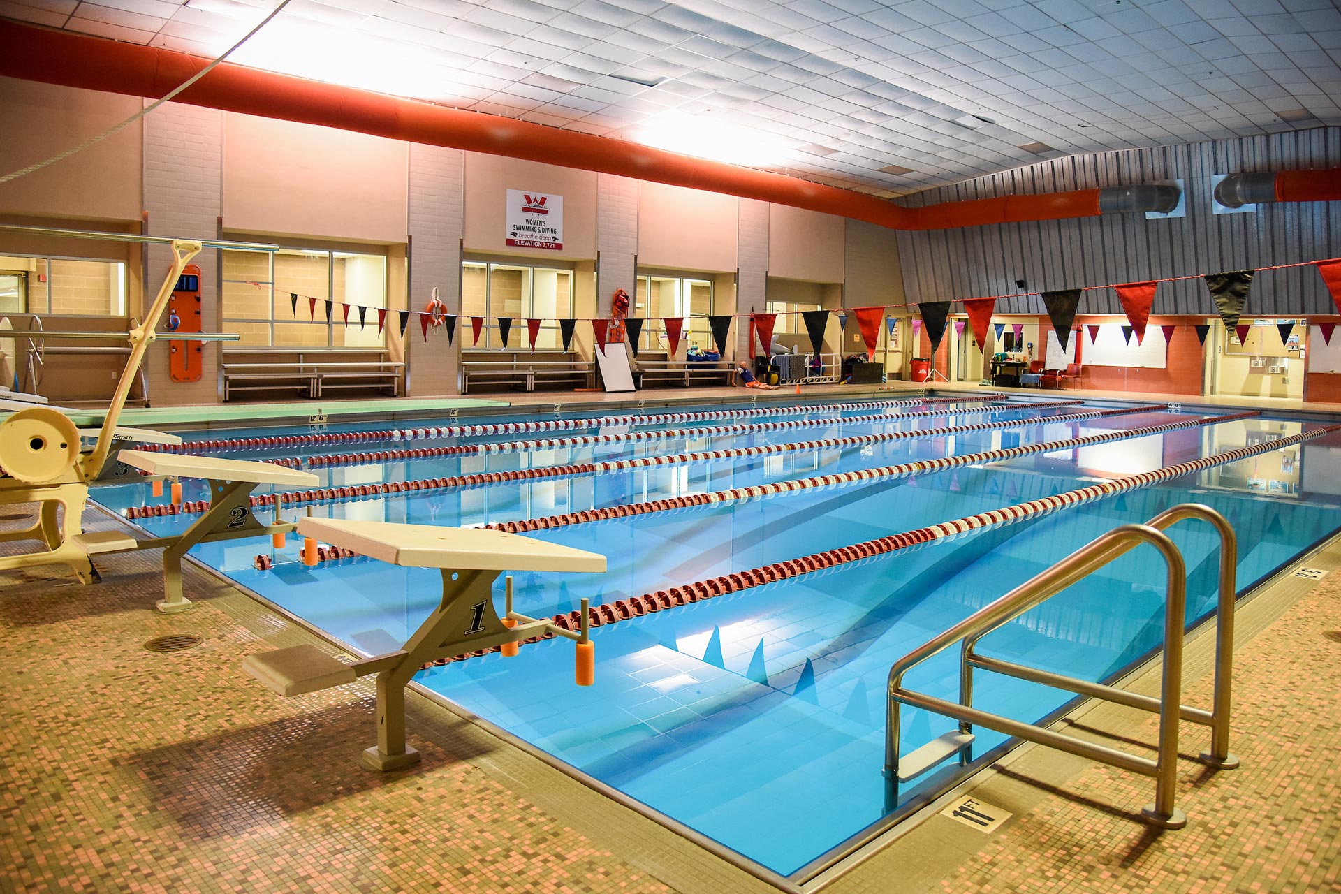 The interior of the Paul Wright Natatorium.
