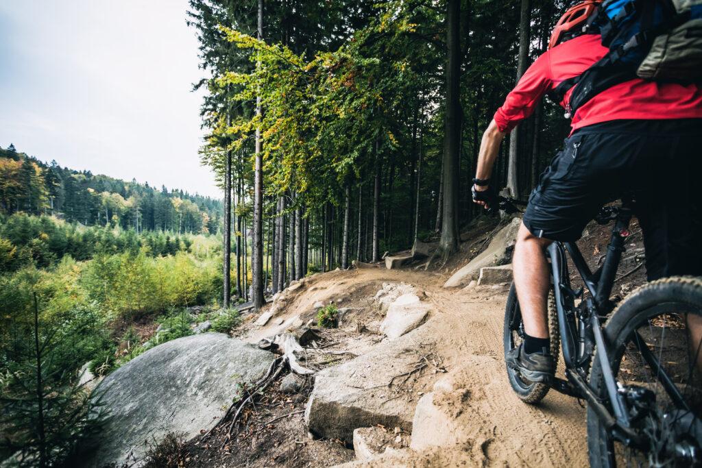 best colleges for mountain biking, man on bike