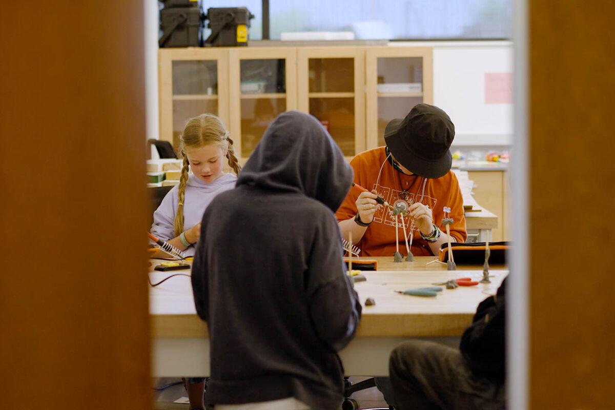 middle schoolers working in Western classroom