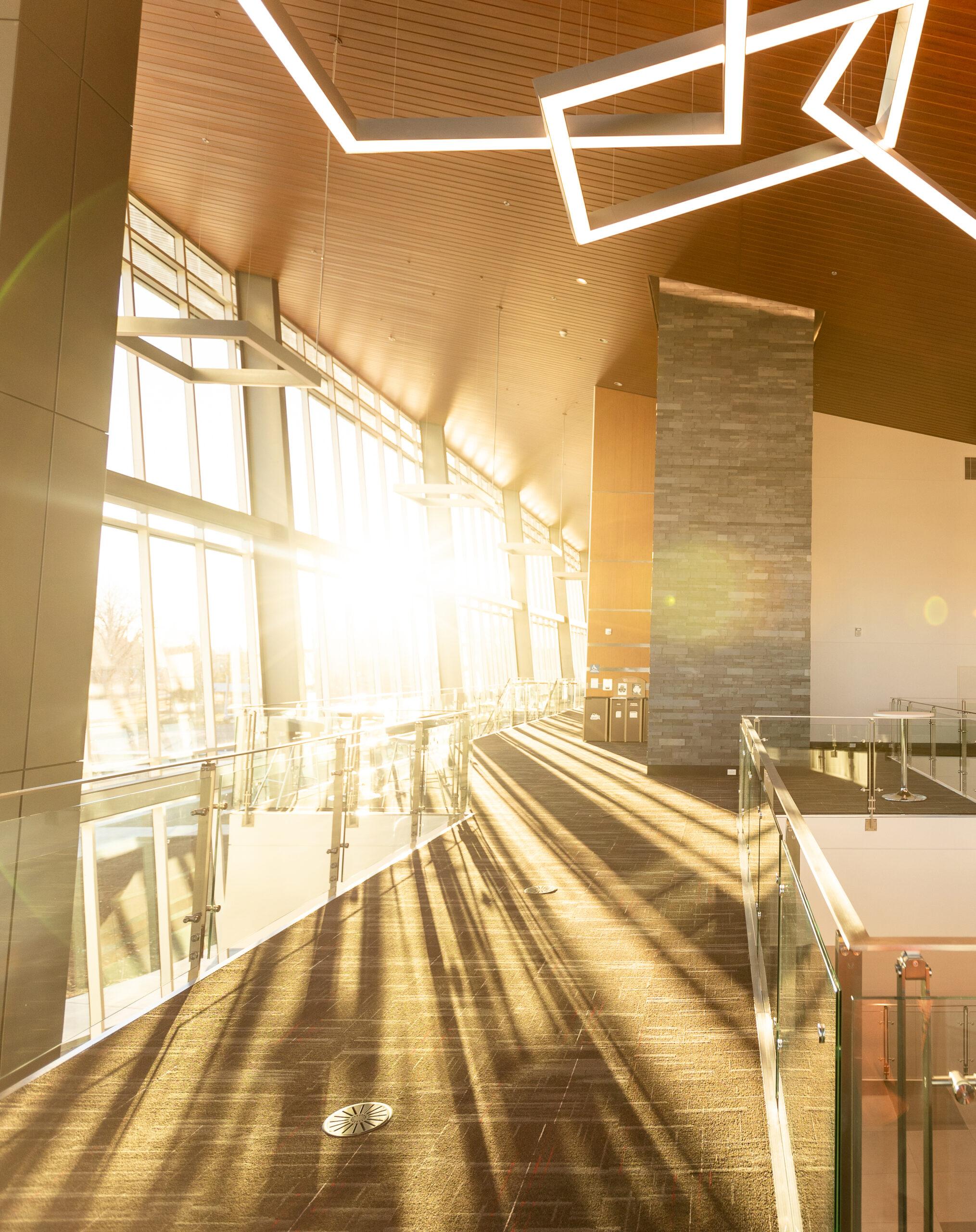 Photo of interior of a sunlight hallway