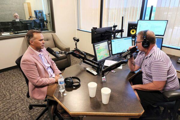 president baca speaking in radio studio