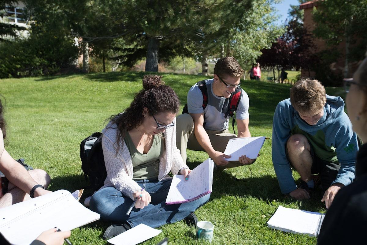 best colleges for networking: students studying on Western green