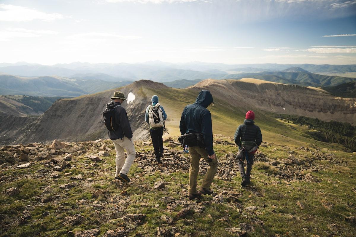 western students hiking in the mountains