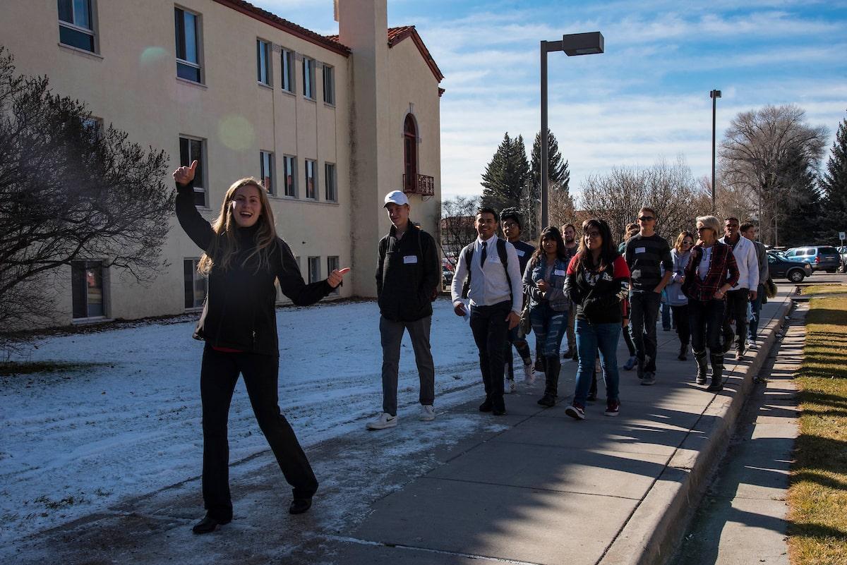 prospective students taking tour 