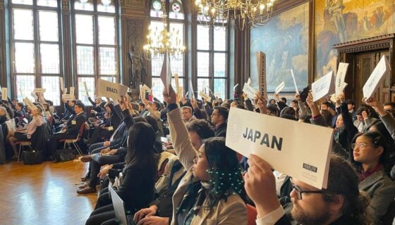 Students debate at Model UN.