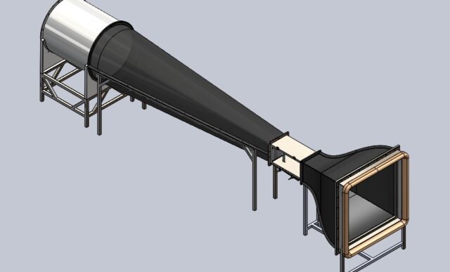 Rendering of the wind tunnel right side.