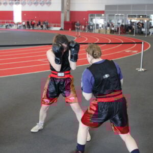 Lillian Nordini warms up before she competes.