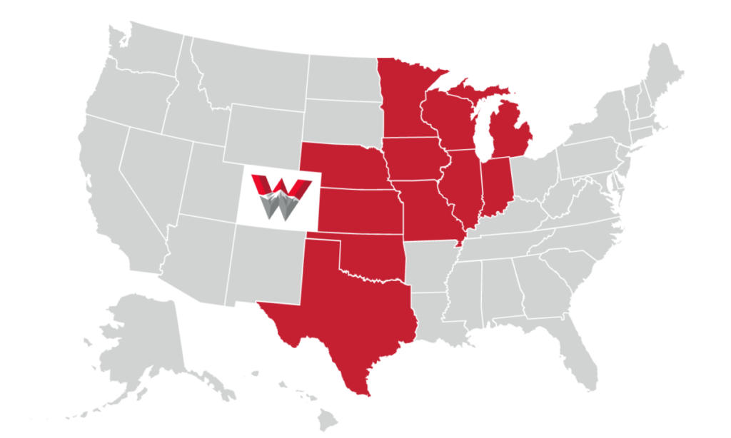 A map of the United States highlights the states qualifying for the Central Plains. 