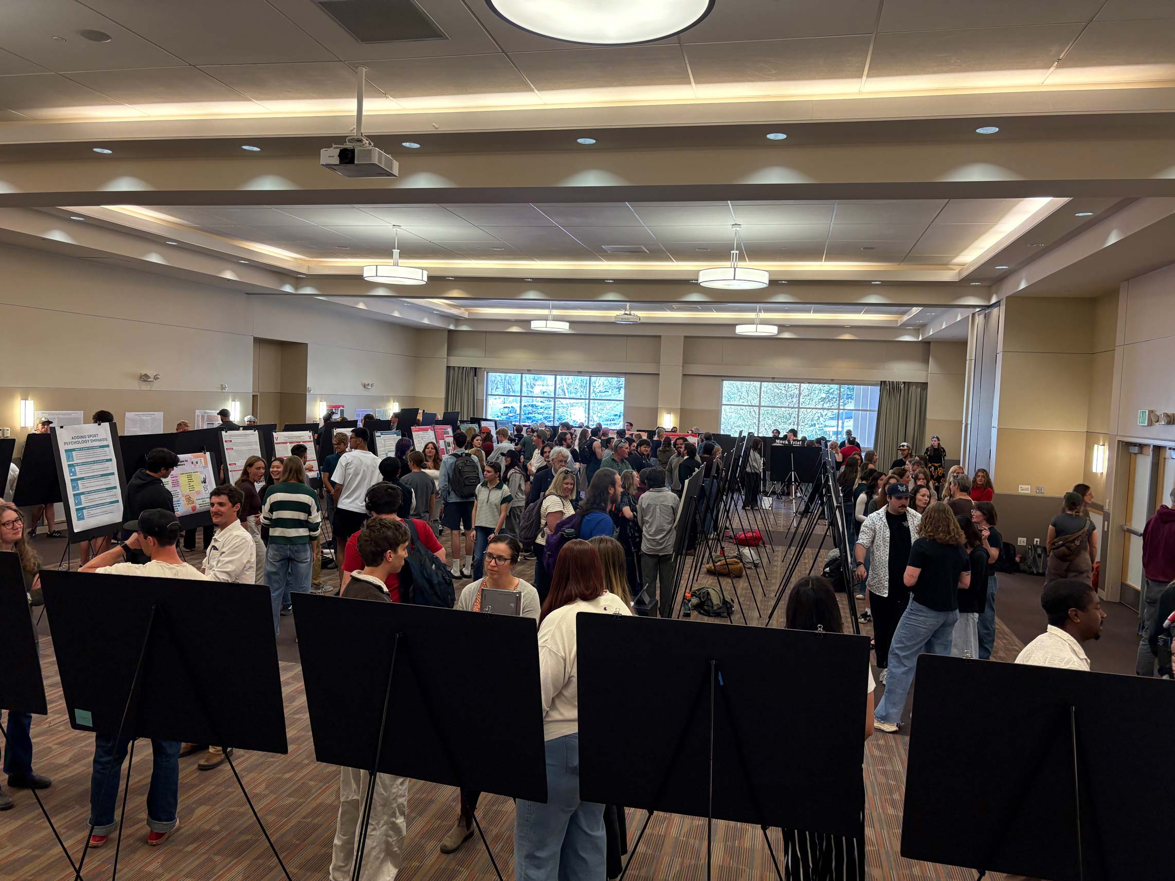 Students, faculty, and staff fill the University Center Ballroom for the Celebration of Academic Inquiry.