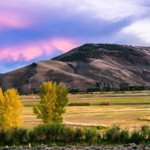 W mountain sunset