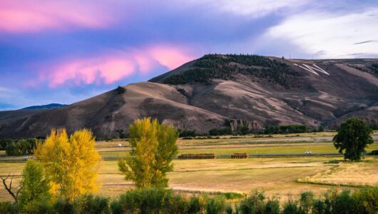 W mountain sunset