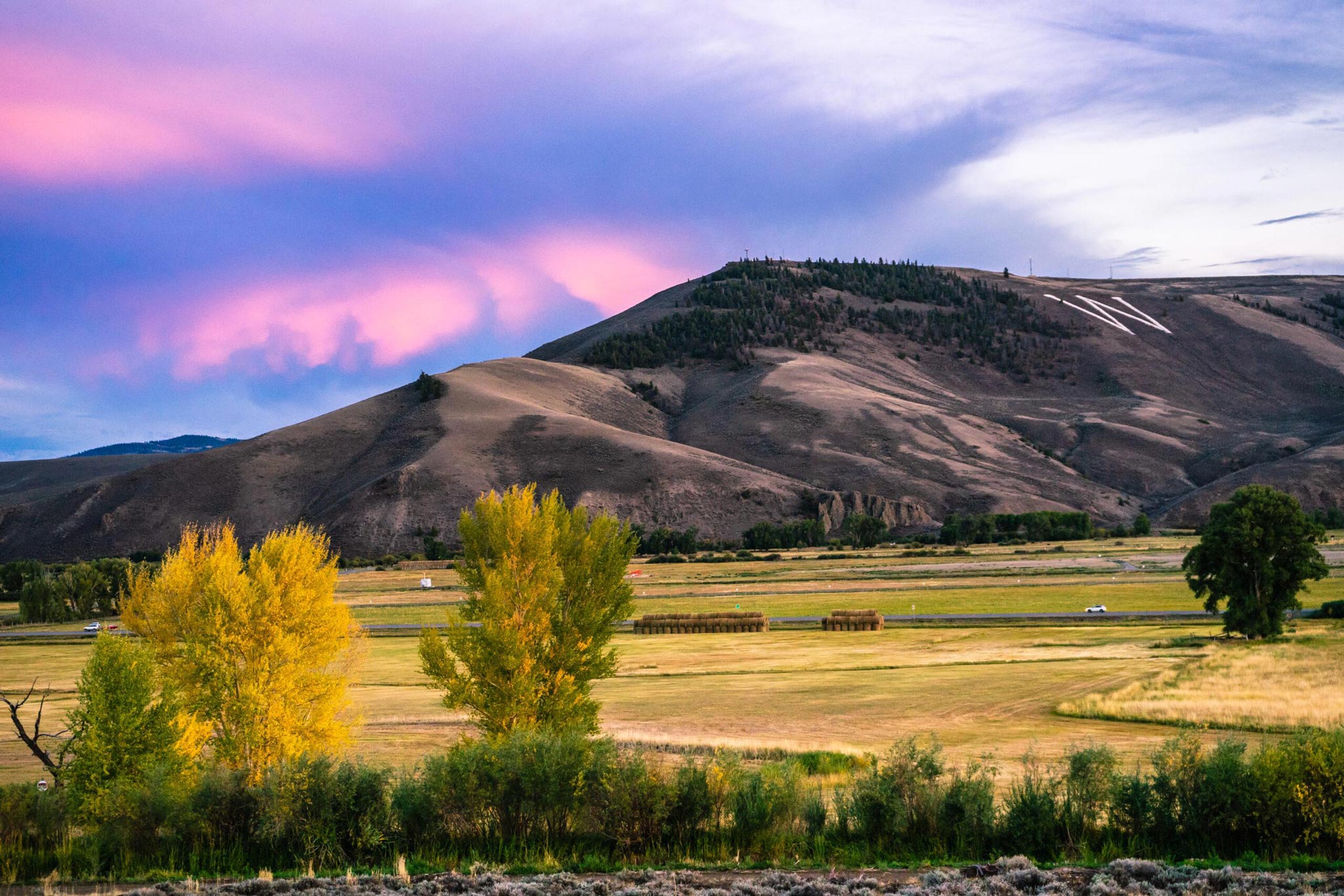 W mountain sunset