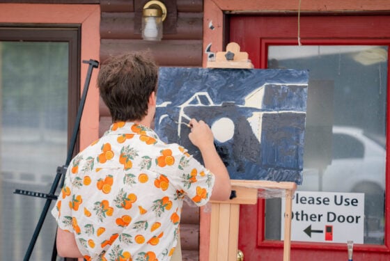 Aydin Bergstrom oil painting a space scene
