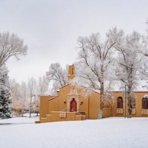 The Library and Taylor Lawn covered in snow after the first storm of the season.