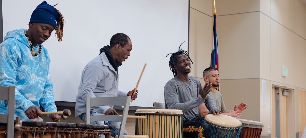 The Kissidugu Foundation perfoms on stage during Soul Food Night