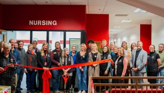 Ribbon cutting with the program directors for the new nursing program at Western.