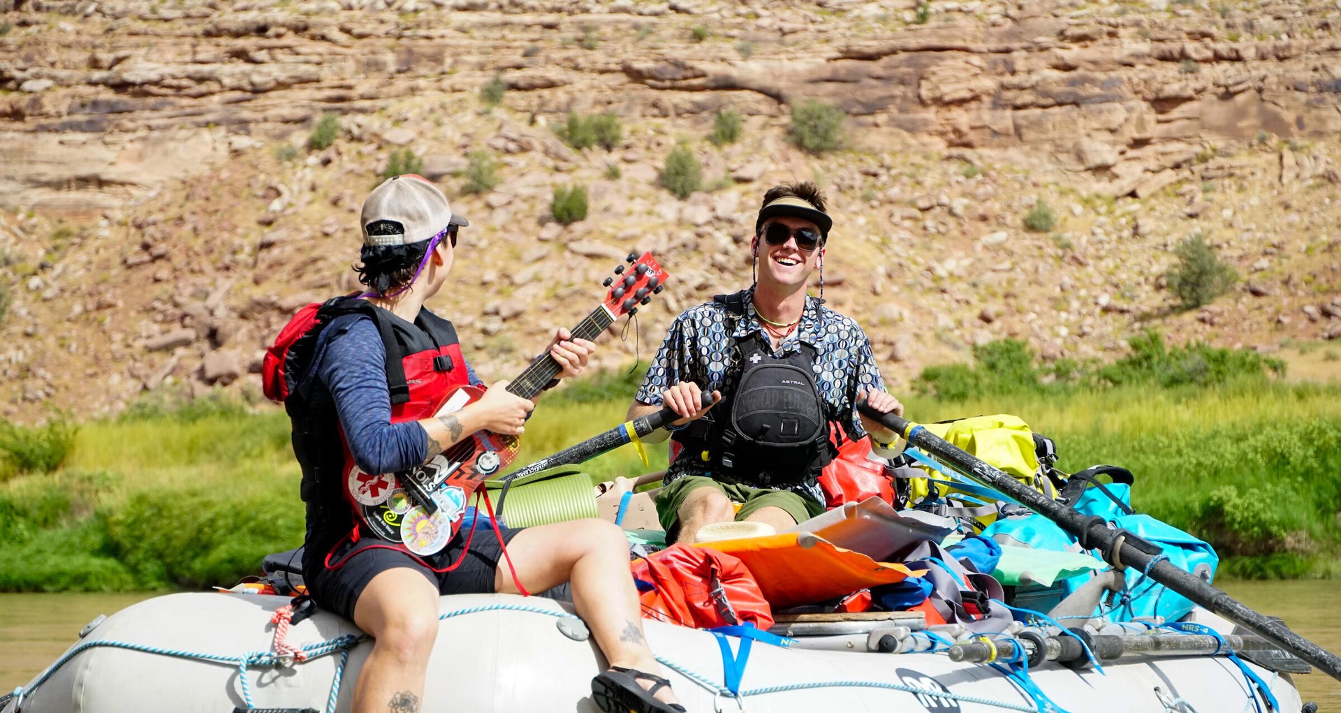 Western students float down the Colorado River on rafts for Wilderness Pursuits' overnight trip on the Ruby Horsethief stretch.