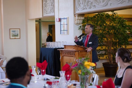 President Brad Baca speaks at the Alumni Awards for Excellence.