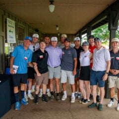 Golfers smile after the tournament