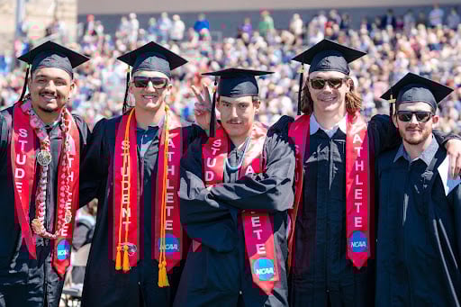 Students at graduation