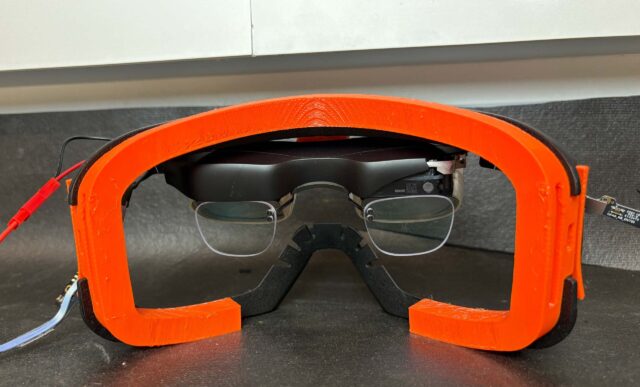 PROVUU ski goggle prototype from back.