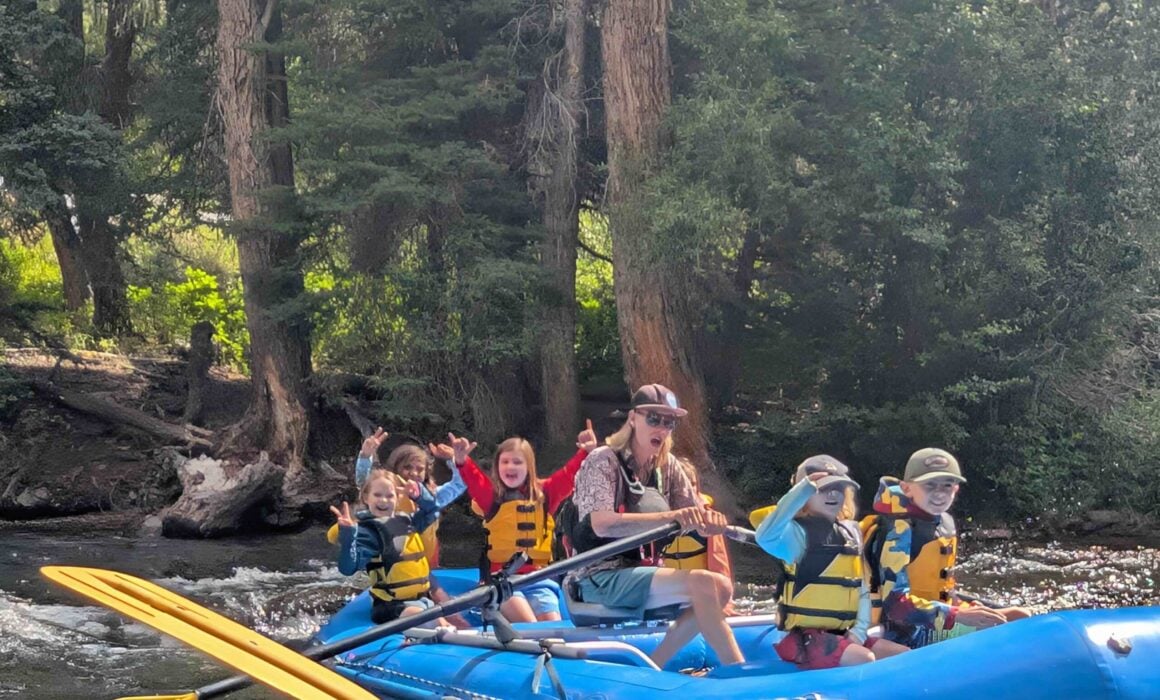 Junior Mountaineers on the river rafting.