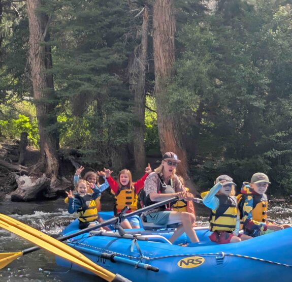 Junior Mountaineers on the river rafting.
