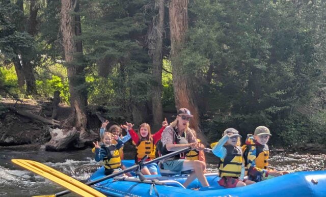 Junior Mountaineers on the river rafting.