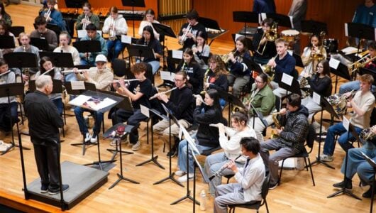 The band practices together at the 73rd annual All-Colorado Honor Band Festival.
