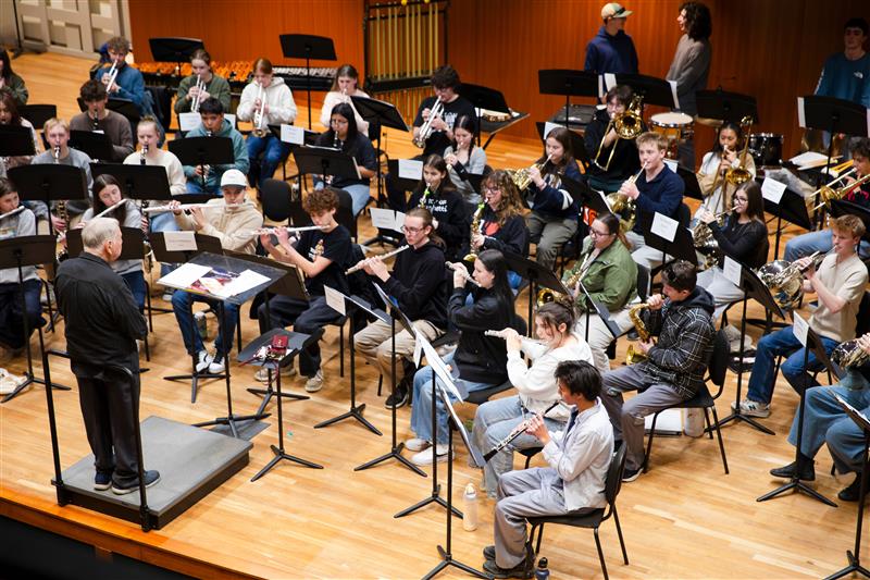 The band practices together at the 73rd annual All-Colorado Honor Band Festival.