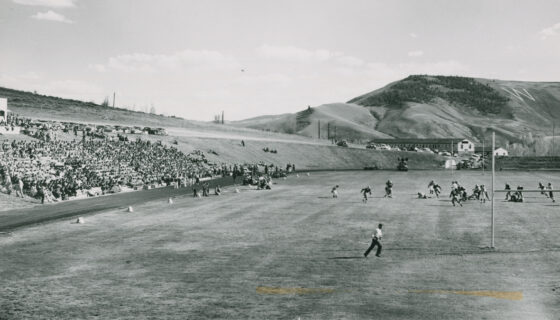 A historic photo of Mountaineer Bowl.