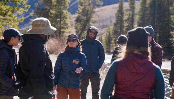 Mars Charlebois speaks to MEM students and alumni about the Crested Butte Land Trust in the Gunsight Bridge area of Crested Butte, Colorado.