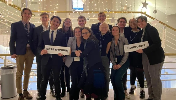 Students pose at Model UN.