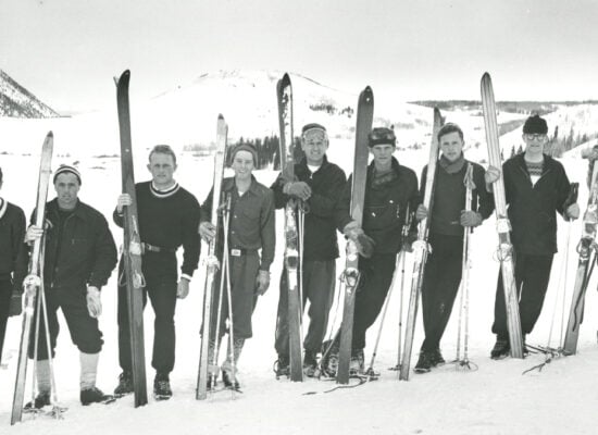 A WSC ski team poses for the camera