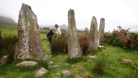 Students explore ruins in Ireland.