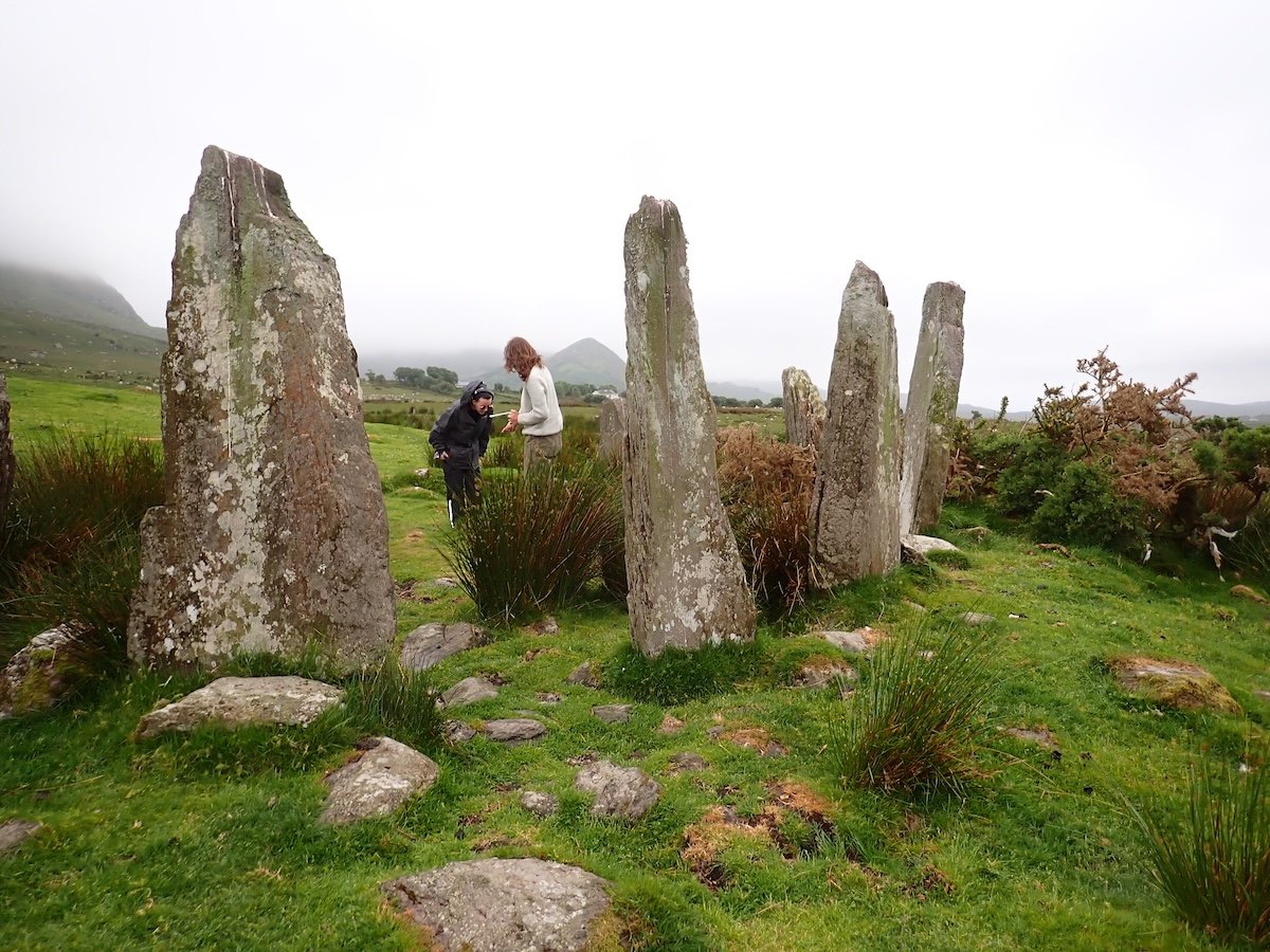 Students explore ruins in Ireland.