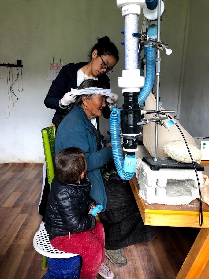 Tibetan Woman on Ventilator