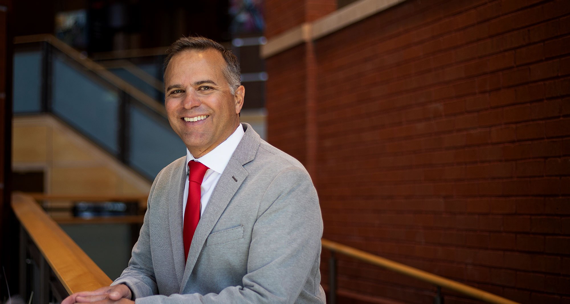Headshot of President Brad Baca in the Welcome Center in Taylor Hall