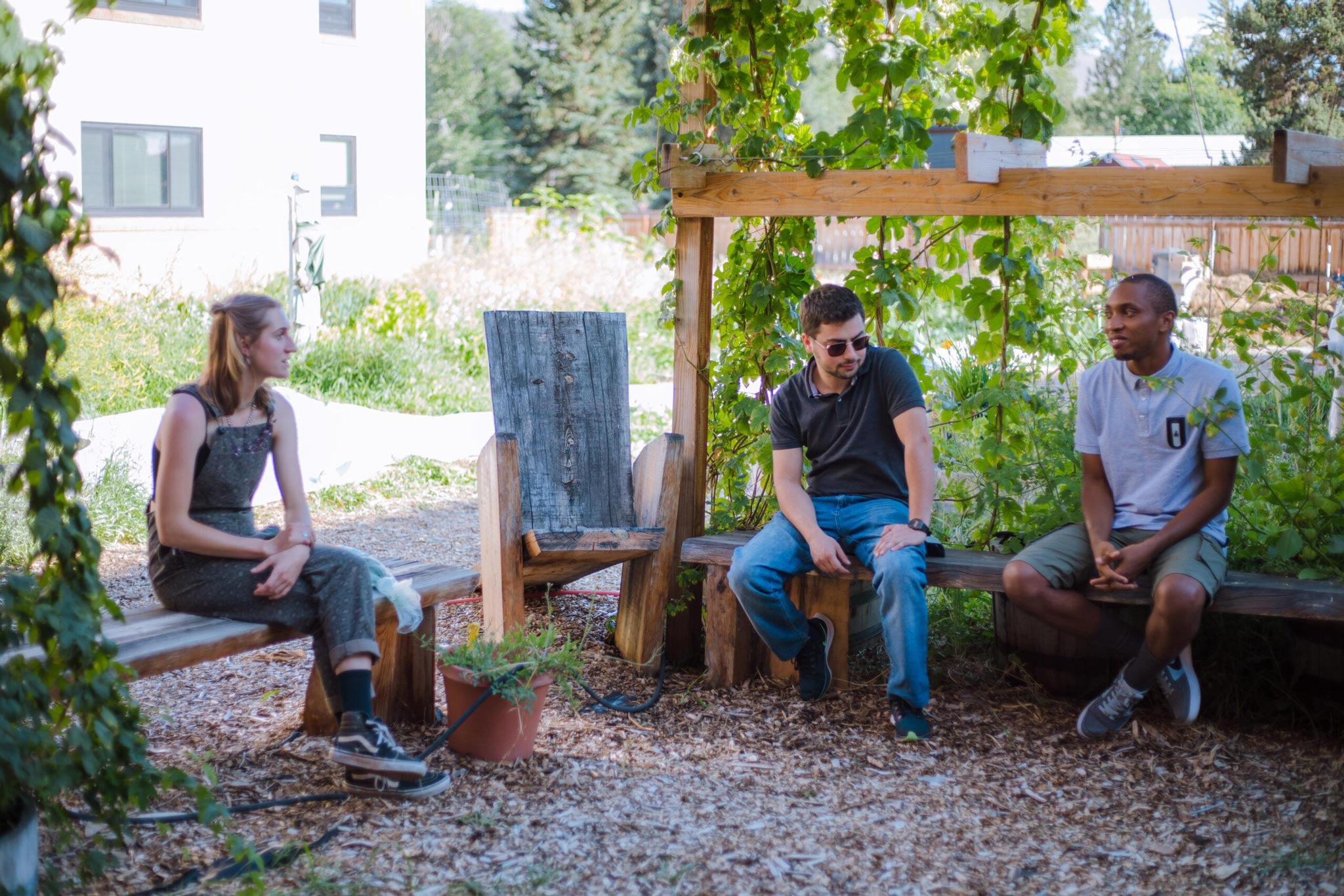 Organics Guild members share their projects as they meet in the Chipeta Garden.