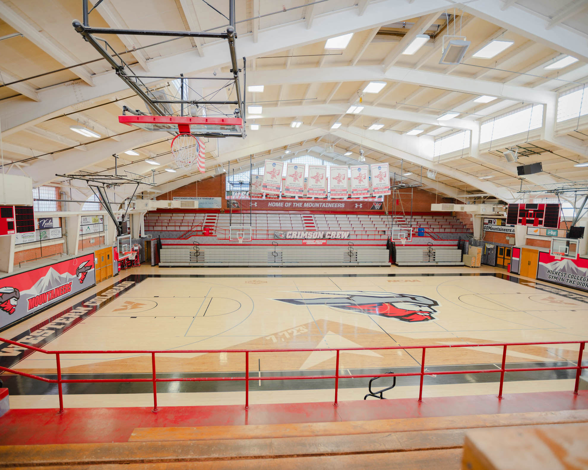 The interior of the Paul Wright Gymnasium.