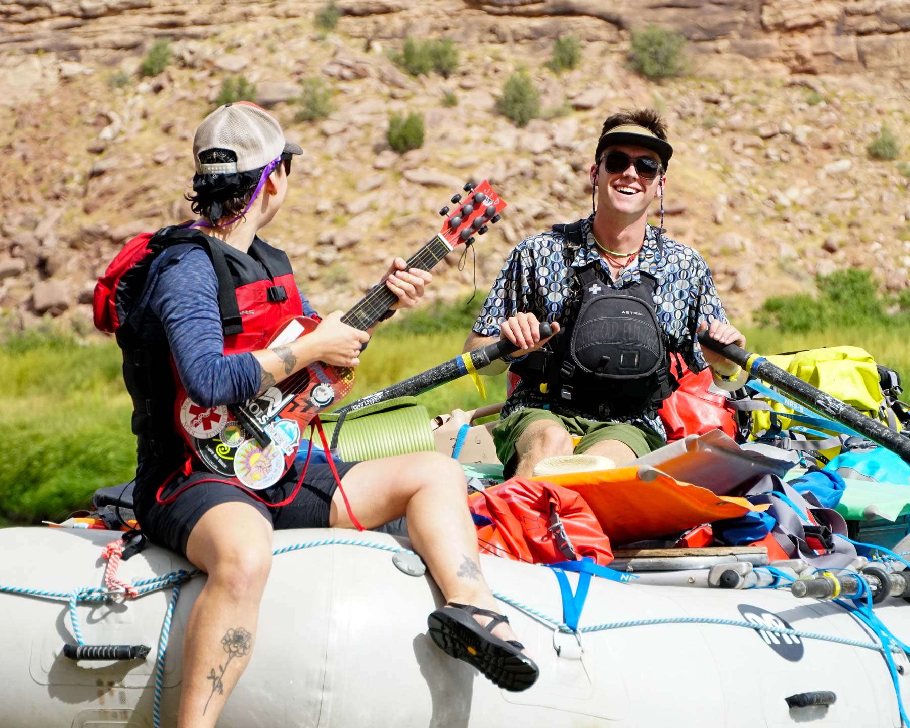 Western students float down the Colorado River on rafts for Wilderness Pursuits' overnight trip on the Ruby Horsethief stretch.